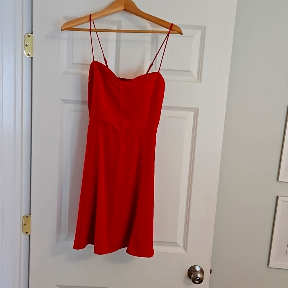 Red Abercrombie and Fitch sweetheart neckline mini dress